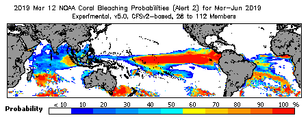 Current Bleaching Heat Stress Outlook Probability - Alert Level 2