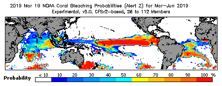 Current Bleaching Heat Stress Outlook Probability - Alert Level 2