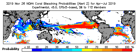 Current Bleaching Heat Stress Outlook Probability - Alert Level 2