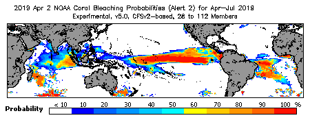 Current Bleaching Heat Stress Outlook Probability - Alert Level 2