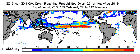 Current Bleaching Heat Stress Outlook Probability - Alert Level 2