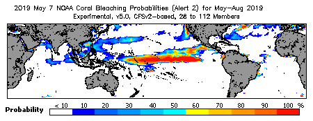 Current Bleaching Heat Stress Outlook Probability - Alert Level 2