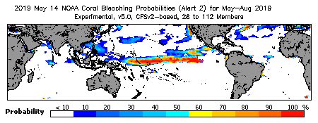 Current Bleaching Heat Stress Outlook Probability - Alert Level 2