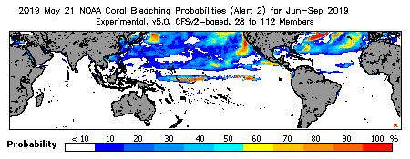 Current Bleaching Heat Stress Outlook Probability - Alert Level 2