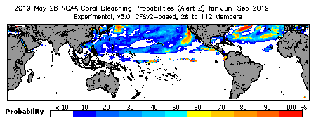 Current Bleaching Heat Stress Outlook Probability - Alert Level 2