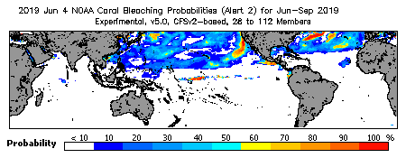 Current Bleaching Heat Stress Outlook Probability - Alert Level 2