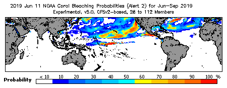 Current Bleaching Heat Stress Outlook Probability - Alert Level 2