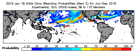 Current Bleaching Heat Stress Outlook Probability - Alert Level 2