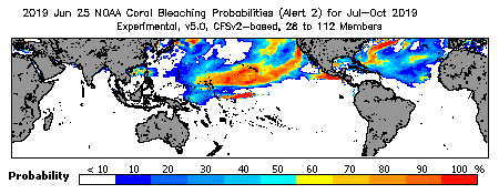 Current Bleaching Heat Stress Outlook Probability - Alert Level 2