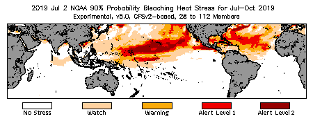 Bleaching Outlook - 90% probability