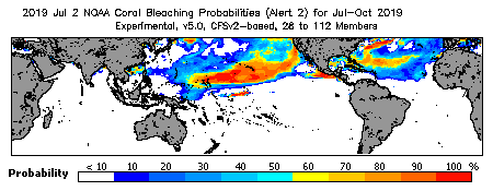 Current Bleaching Heat Stress Outlook Probability - Alert Level 2