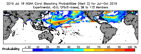 Current Bleaching Heat Stress Outlook Probability - Alert Level 2