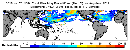 Current Bleaching Heat Stress Outlook Probability - Alert Level 2