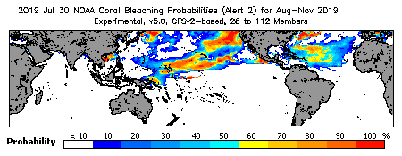 Current Bleaching Heat Stress Outlook Probability - Alert Level 2