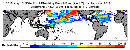 Current Bleaching Heat Stress Outlook Probability - Alert Level 2