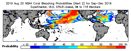 Current Bleaching Heat Stress Outlook Probability - Alert Level 2