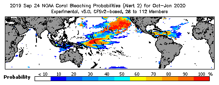 Current Bleaching Heat Stress Outlook Probability - Alert Level 2