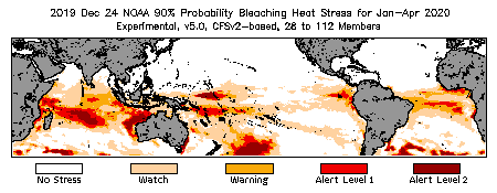 Bleaching Outlook - 90% probability