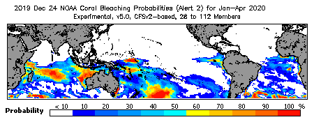 Current Bleaching Heat Stress Outlook Probability - Alert Level 2