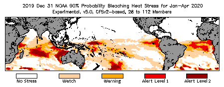 Bleaching Outlook - 90% probability