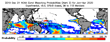 Current Bleaching Heat Stress Outlook Probability - Alert Level 2