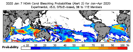 Current Bleaching Heat Stress Outlook Probability - Alert Level 2