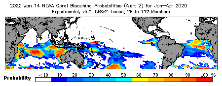 Current Bleaching Heat Stress Outlook Probability - Alert Level 2