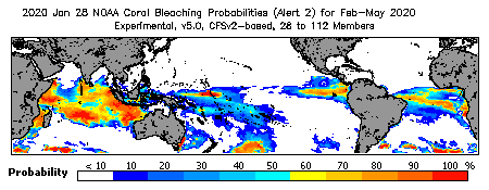 Current Bleaching Heat Stress Outlook Probability - Alert Level 2