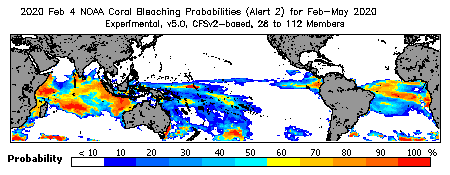 Current Bleaching Heat Stress Outlook Probability - Alert Level 2