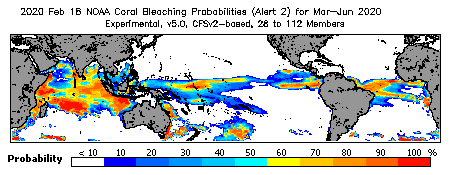 Current Bleaching Heat Stress Outlook Probability - Alert Level 2