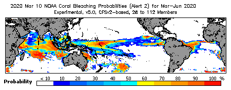 Current Bleaching Heat Stress Outlook Probability - Alert Level 2