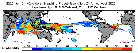 Current Bleaching Heat Stress Outlook Probability - Alert Level 2