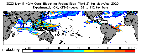 Current Bleaching Heat Stress Outlook Probability - Alert Level 2