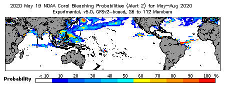 Current Bleaching Heat Stress Outlook Probability - Alert Level 2