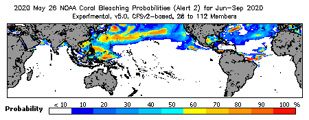 Current Bleaching Heat Stress Outlook Probability - Alert Level 2