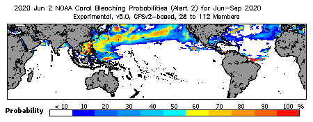 Current Bleaching Heat Stress Outlook Probability - Alert Level 2