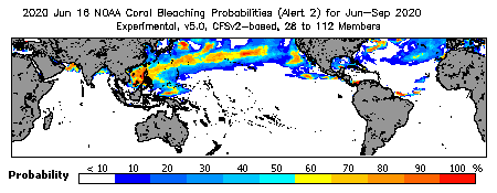 Current Bleaching Heat Stress Outlook Probability - Alert Level 2