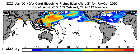 Current Bleaching Heat Stress Outlook Probability - Alert Level 2