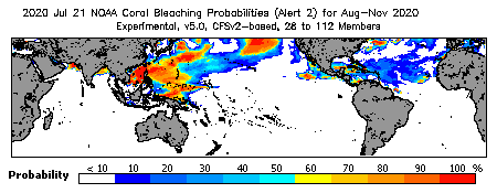 Current Bleaching Heat Stress Outlook Probability - Alert Level 2