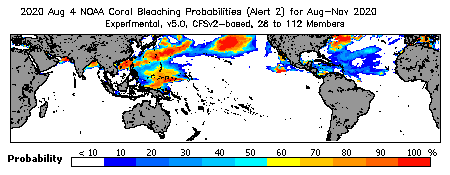 Current Bleaching Heat Stress Outlook Probability - Alert Level 2