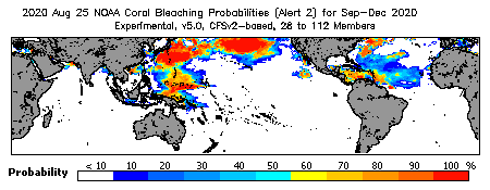 Current Bleaching Heat Stress Outlook Probability - Alert Level 2