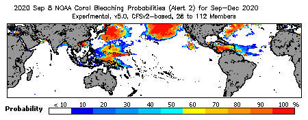 Current Bleaching Heat Stress Outlook Probability - Alert Level 2