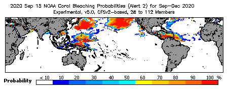 Current Bleaching Heat Stress Outlook Probability - Alert Level 2