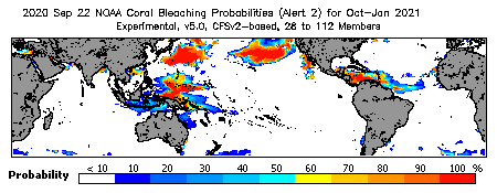 Current Bleaching Heat Stress Outlook Probability - Alert Level 2