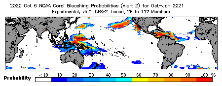 Current Bleaching Heat Stress Outlook Probability - Alert Level 2