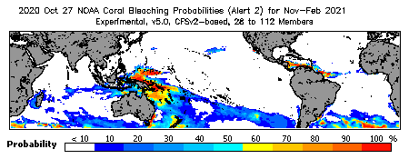 Current Bleaching Heat Stress Outlook Probability - Alert Level 2