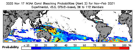 Current Bleaching Heat Stress Outlook Probability - Alert Level 2