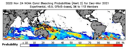 Current Bleaching Heat Stress Outlook Probability - Alert Level 2