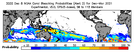 Current Bleaching Heat Stress Outlook Probability - Alert Level 2