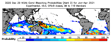 Current Bleaching Heat Stress Outlook Probability - Alert Level 2